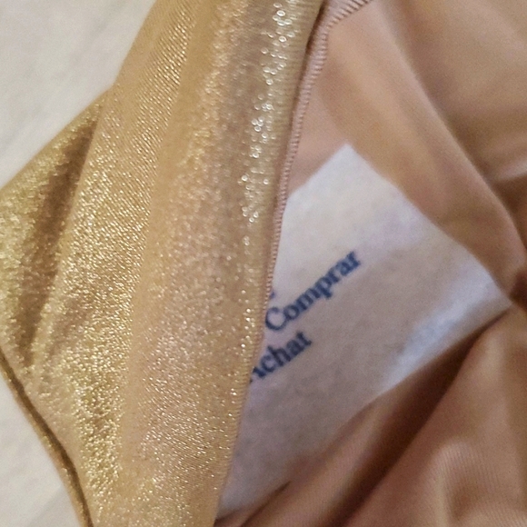 NWT Good American Womens Tie Front Gold Metallic One Piece Swimsuit Size 4 XL - Picture 8 of 8